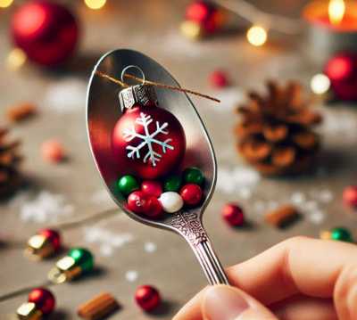 Ornament on a Spoon Christmas Party Games