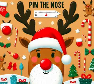 Pin the nose on Rudolph