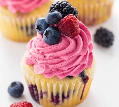 Triple Berry Cupcakes