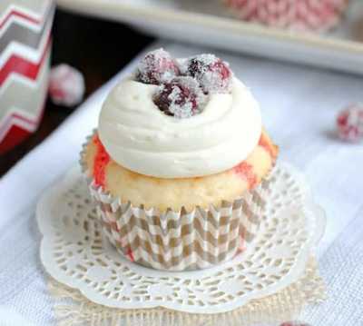 White Chocolate Cranberry Cupcakes