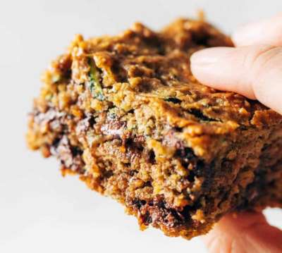 Almond Butter Chocolate Chip Zucchini Bars