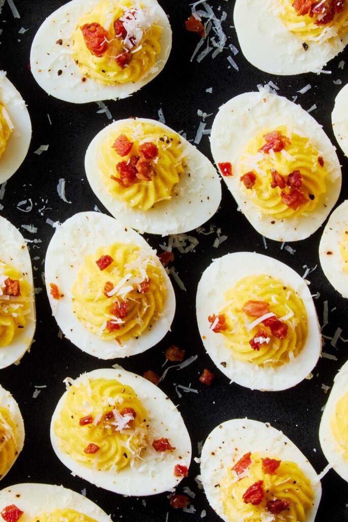 Carbonara Deviled Eggs