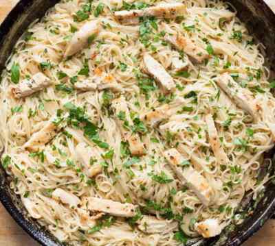 Chicken Scampi with Angel Hair Pasta