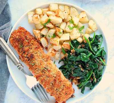 Garlic Parmesan Crusted Salmon