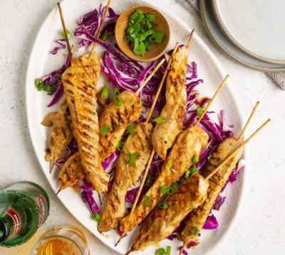 Peanut Butter Chicken Skewers