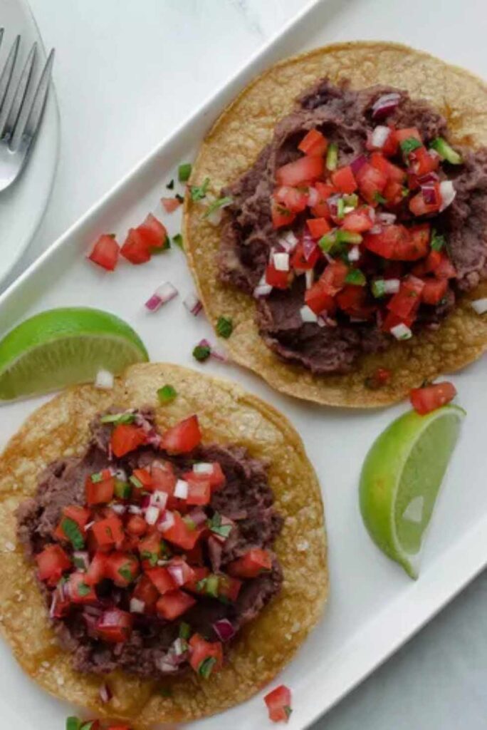 3-Ingredient Refried Bean & Pico de Gallo Tostadas-Healthy Weeknight Dinners