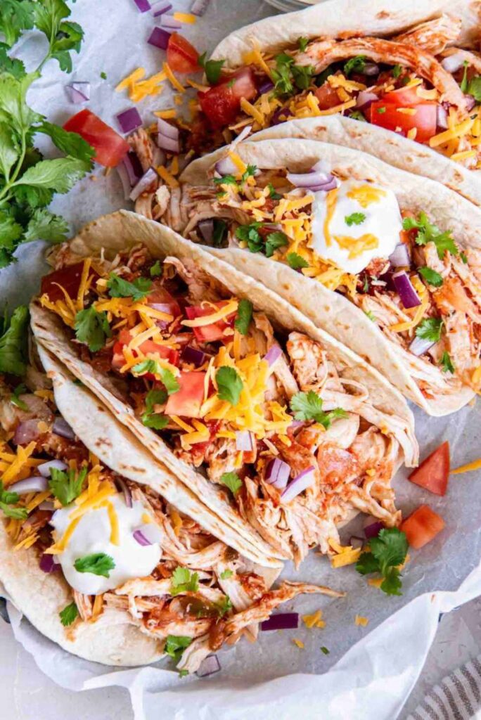 3-Ingredient Taco Chicken-Healthy Crock-Pot Recipes