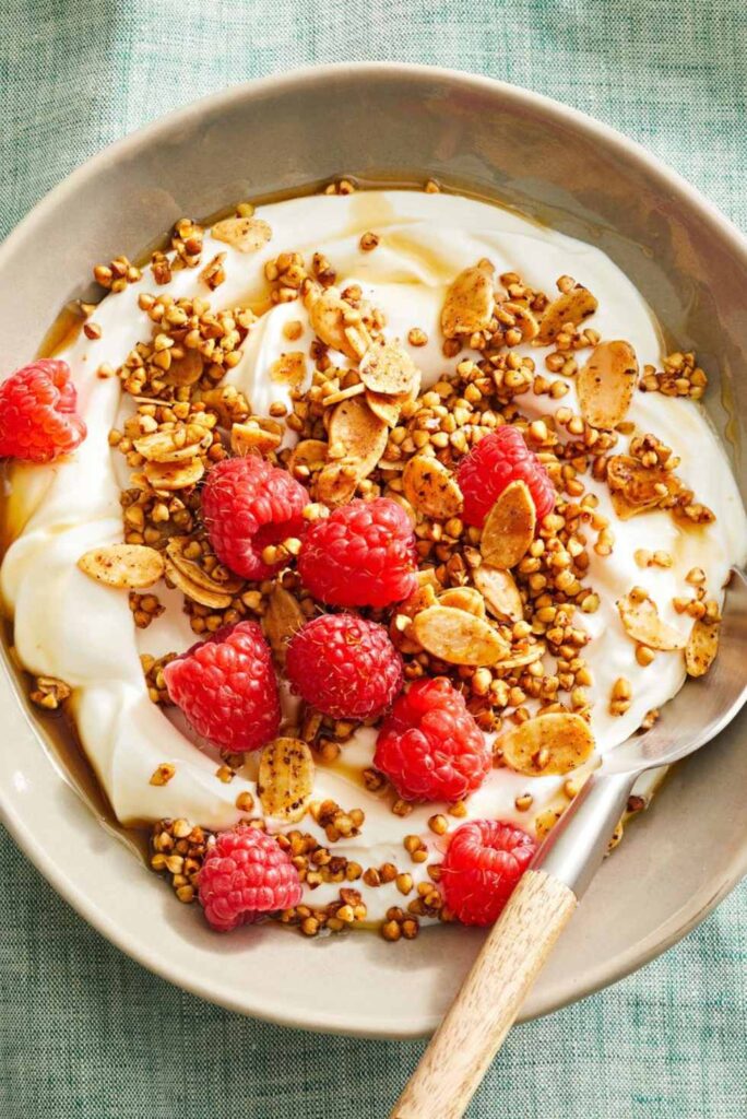 Almond-Buckwheat Granola with Yogurt and Berries