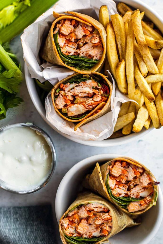 Buffalo Chicken Wrap-Healthy Lunch Wrap Ideas