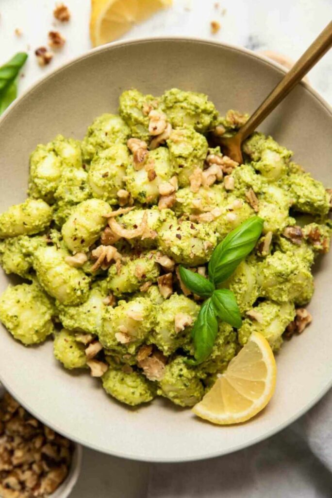 Creamy Lemon Kale Pesto Gnocchi-Healthy Weeknight Dinners