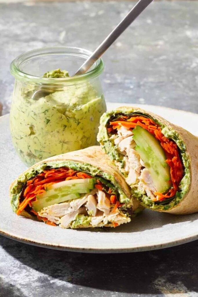 Cucumber-Chicken Green Goddess Wrap-Healthy Lunch Wrap Ideas