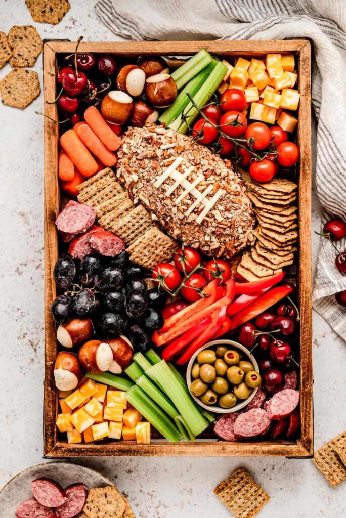 Football Charcuterie Board-Game Day Appetizers and Dips for Football Parties