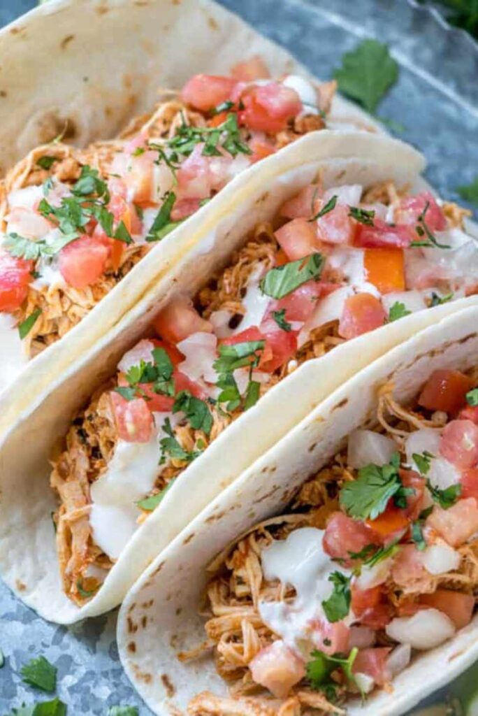 Fresh Cilantro Lime Chicken Tacos-Healthy Crock-Pot Recipes