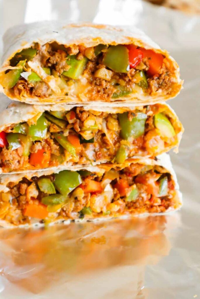 Ground Beef Burritos-Healthy Lunch Wrap Ideas