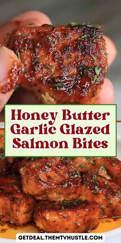 Honey Butter Garlic Glazed Salmon Bites