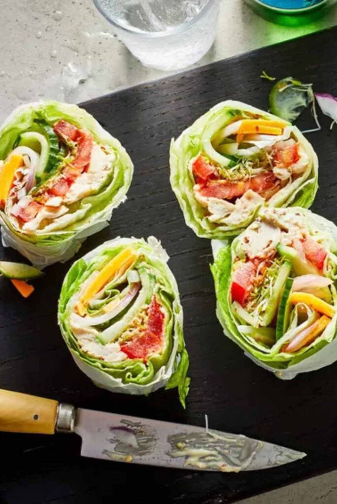 Low-Carb Chicken & Cheddar Lettuce Wraps-Healthy Lunch Wrap Ideas