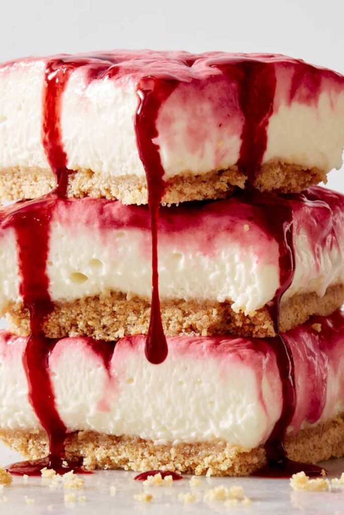 No-Bake Blackberry Cheesecake Bars-Best Spring Desserts