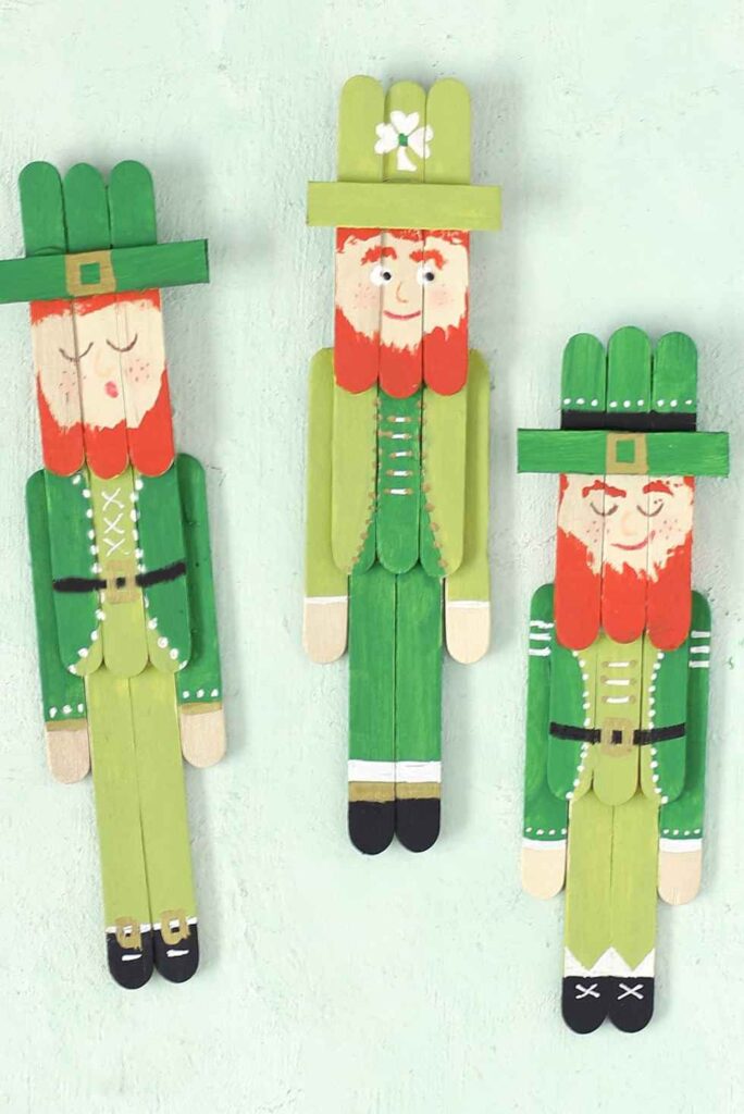 Popsicle Stick Leprechaun Craft-Easy St. Patrick's Day Crafts