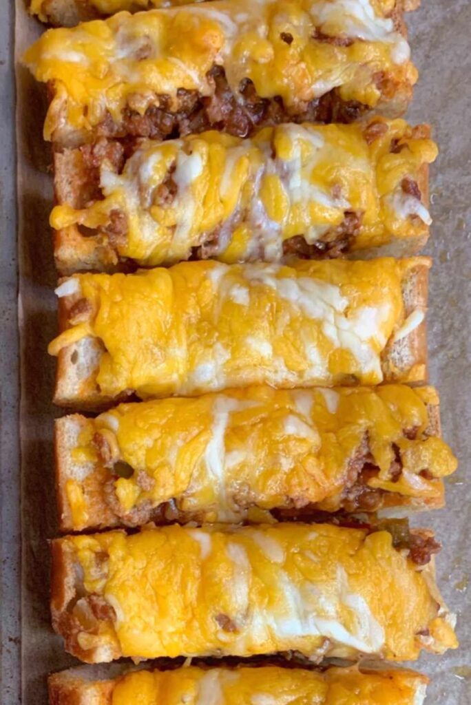 Sloppy Joe French Bread Pizza Slices