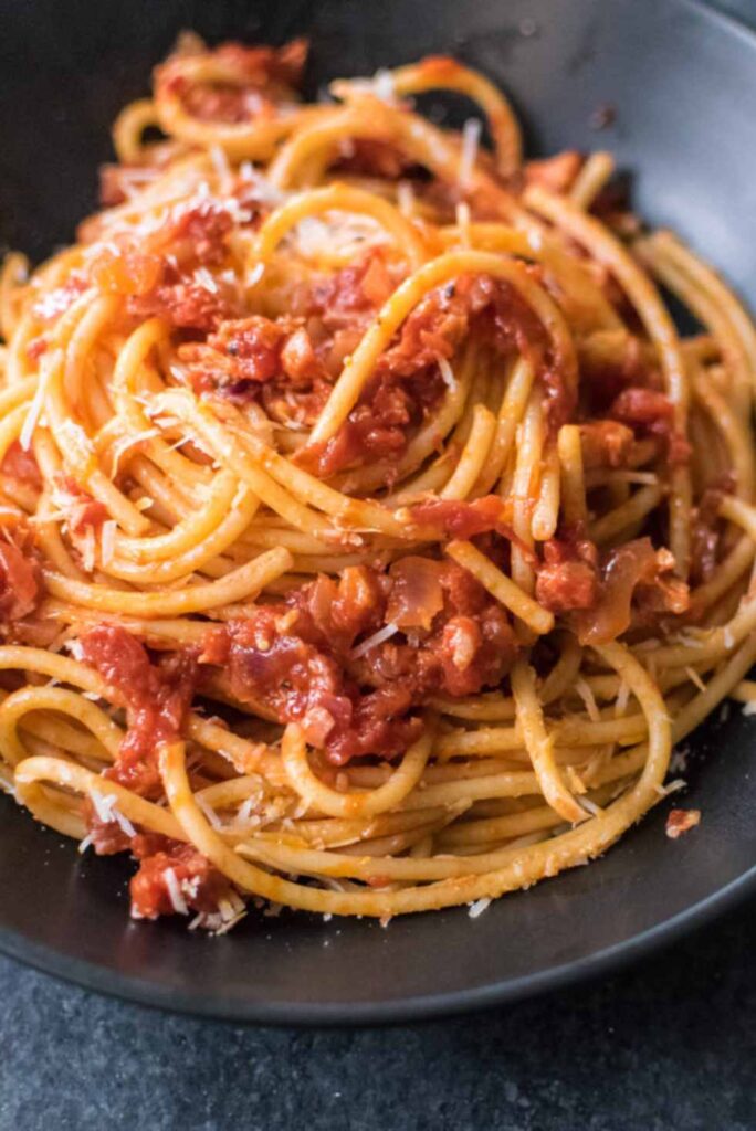 Bucatini all’Amatriciana-Valentine's Day Pasta Recipes