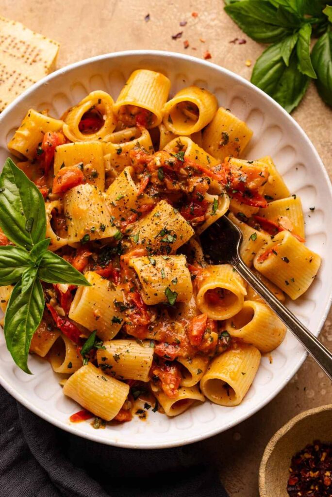 Cherry Tomato Pasta (20-minutes!)-Valentine's Day Pasta Recipes