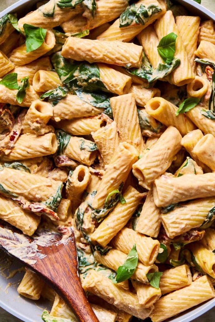 Creamy Tuscan Vegan Pasta-Best Valentine's Day Dinner Ideas