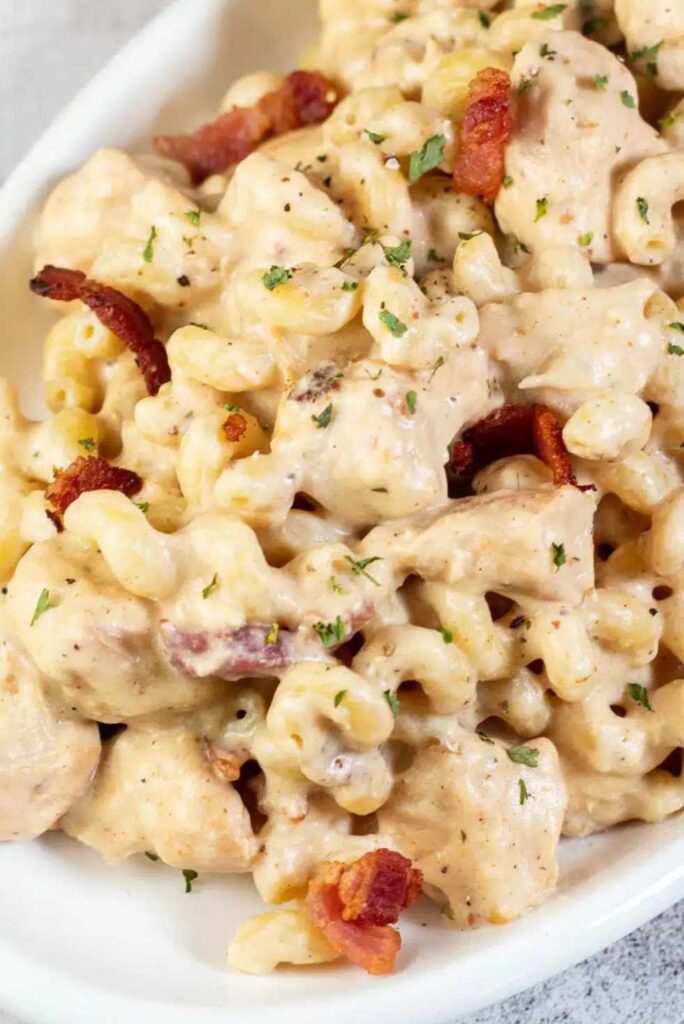 Crockpot Chicken Bacon Ranch Pasta-Fun Valentine's Day Recipes for Kids