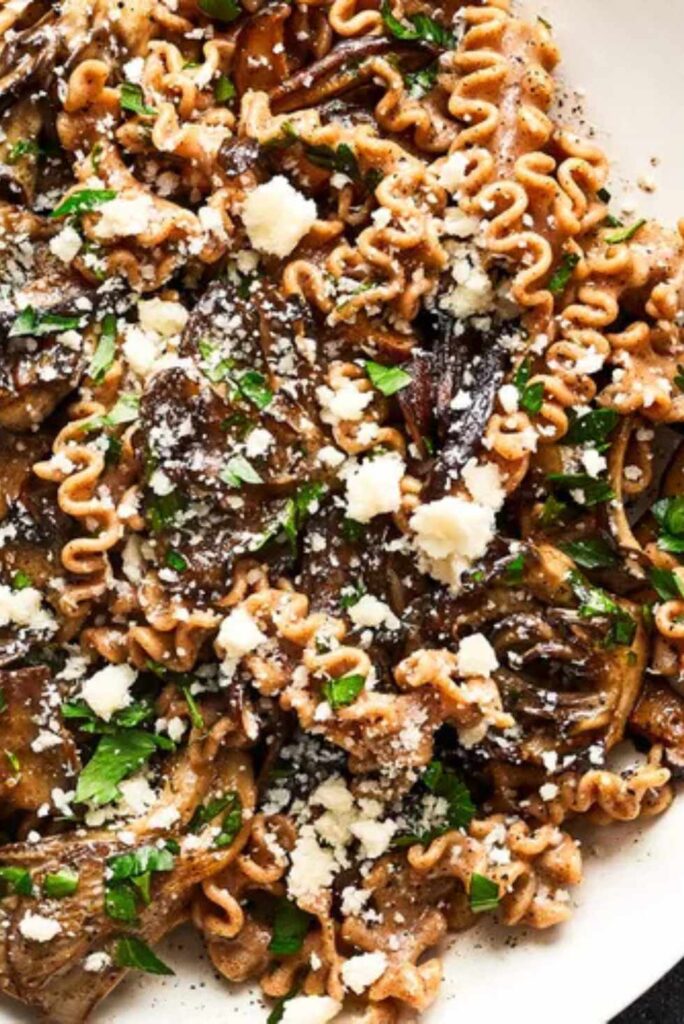 Farro Mafaldine with Black Truffle Butter and Mushrooms-Best Valentine's Day Dinner Ideas