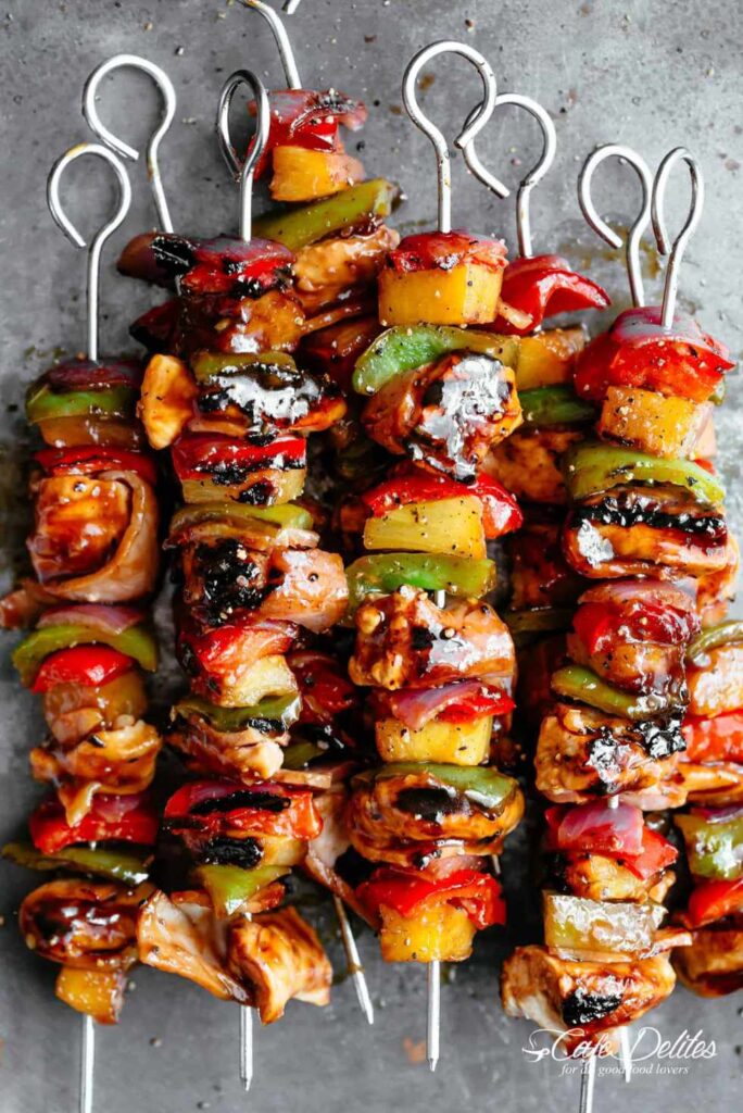 Hawaiian Bacon Pineapple Chicken Kebabs-Best Valentine's Day Dinner Ideas