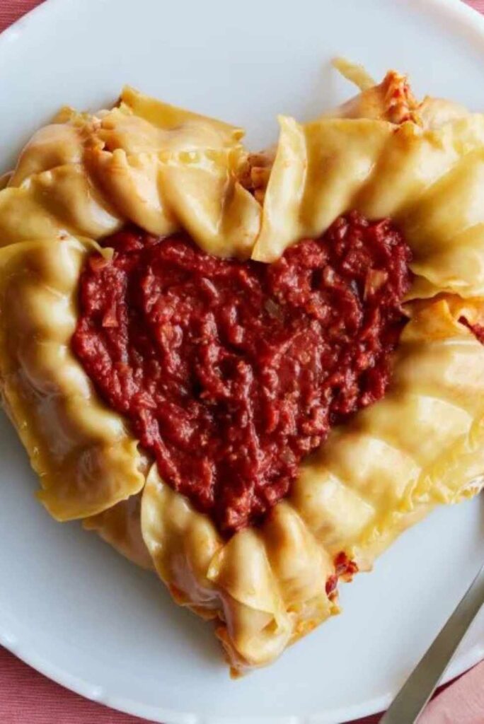 Heart-Shaped Lasagna Bundt-Best Valentine's Day Dinner Ideas