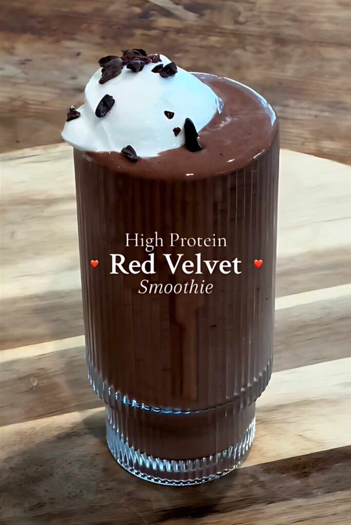 High Protein-Low Calorie Red Velvet Smoothie Recipe-Valentines Day