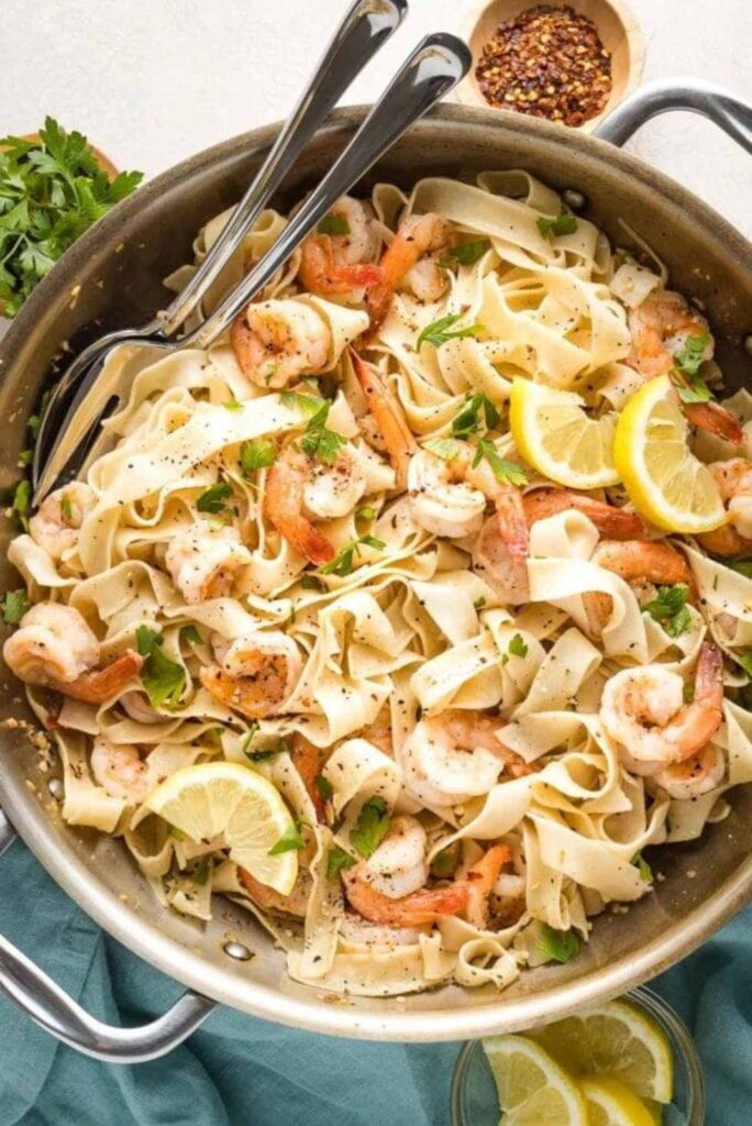 Lemon Pepper Shrimp with Pappardelle-Valentine's Day Pasta Recipes