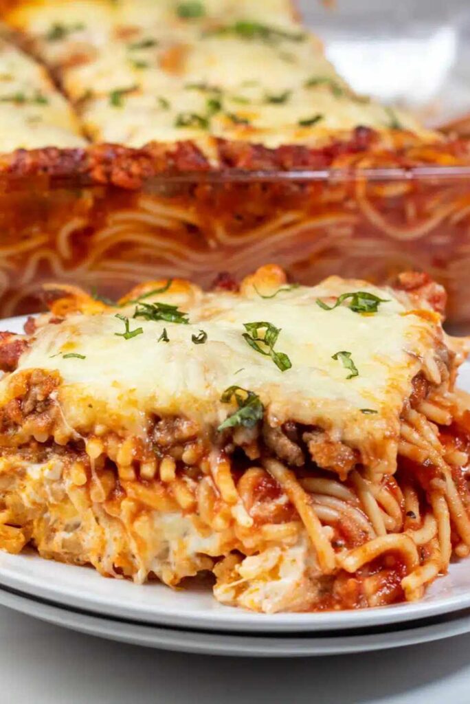 Million Dollar Spaghetti Casserole-Fun Valentine's Day Recipes for Kids