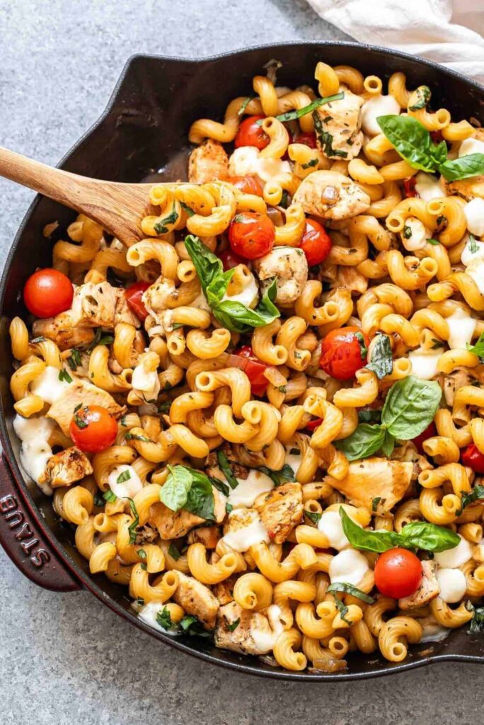 One Pot Caprese Chicken Pasta-Best Valentine's Day Dinner Ideas