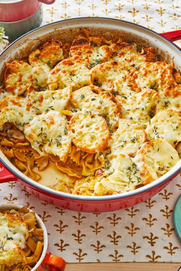 One-Pot French Onion Pasta-Valentine's Day recipes