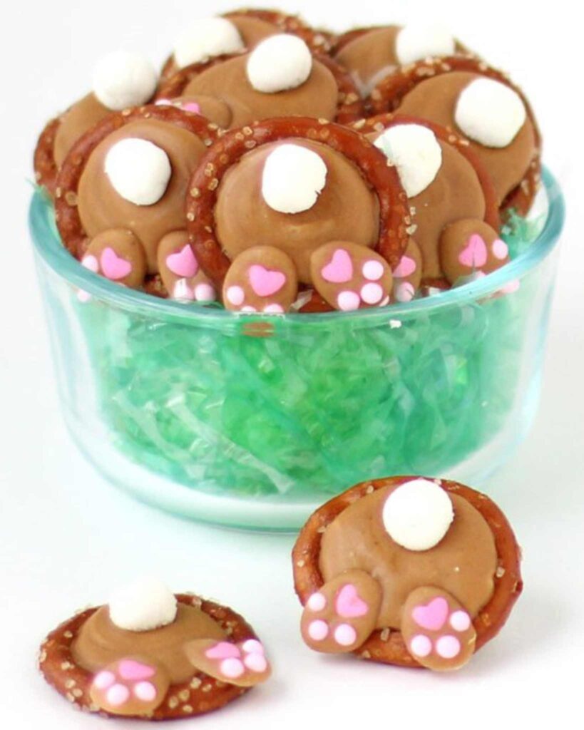 Peanut Butter Bunny Butt Pretzels
