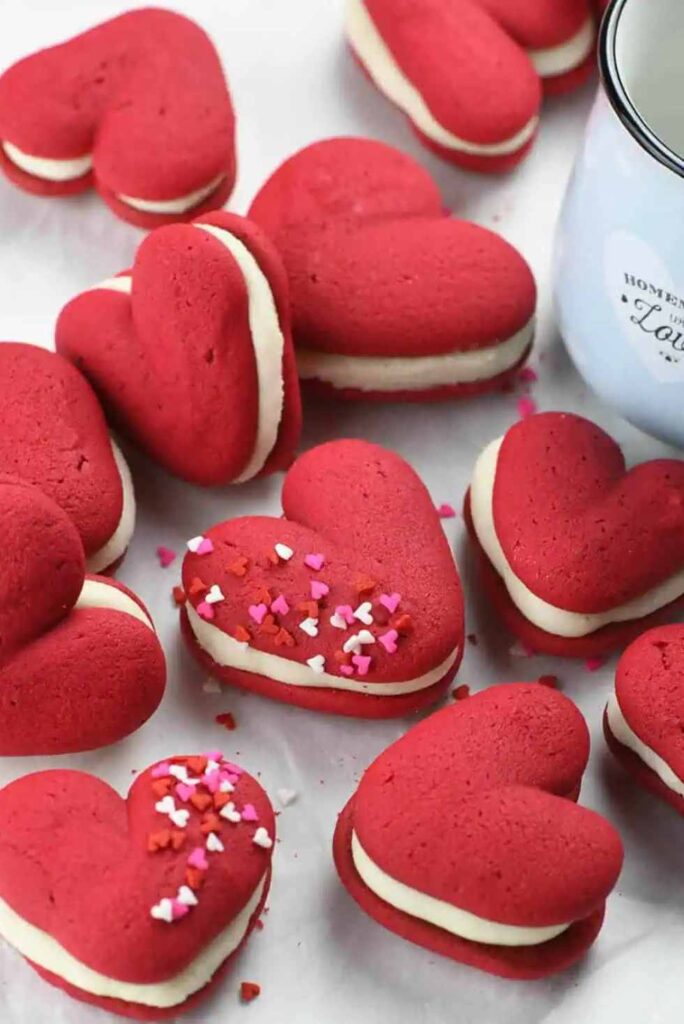 Red Velvet Heart Whoopie Pies-Best Valentine's Day Desserts