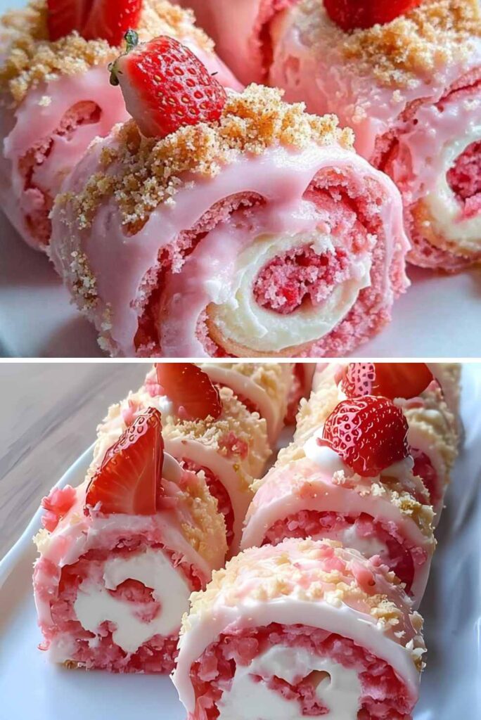 Strawberry Cheesecake Sweet Rolls-Best Valentine's Day Desserts