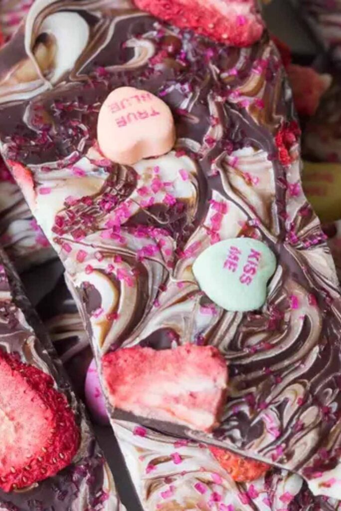 Strawberry Heart Bark-Best Valentine's Day Desserts