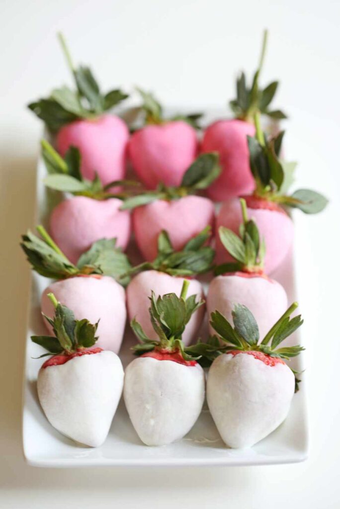 Yogurt Dipped Ombre Strawberries-Fun Valentine's Day Recipes for Kids