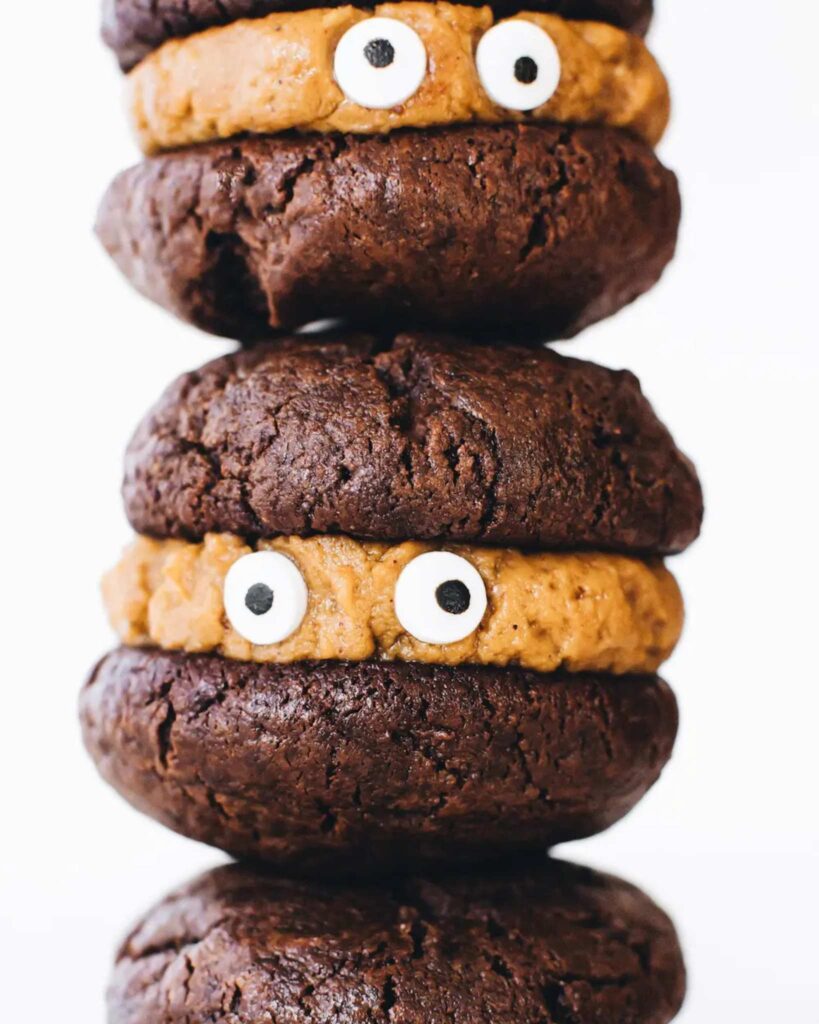Chocolate Pumpkin Sandwich Cookies