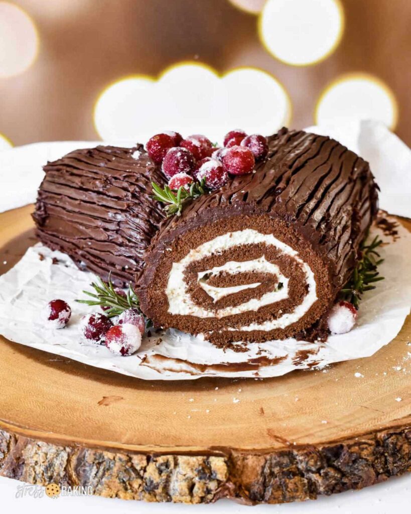 Traditional Yule Log Cake