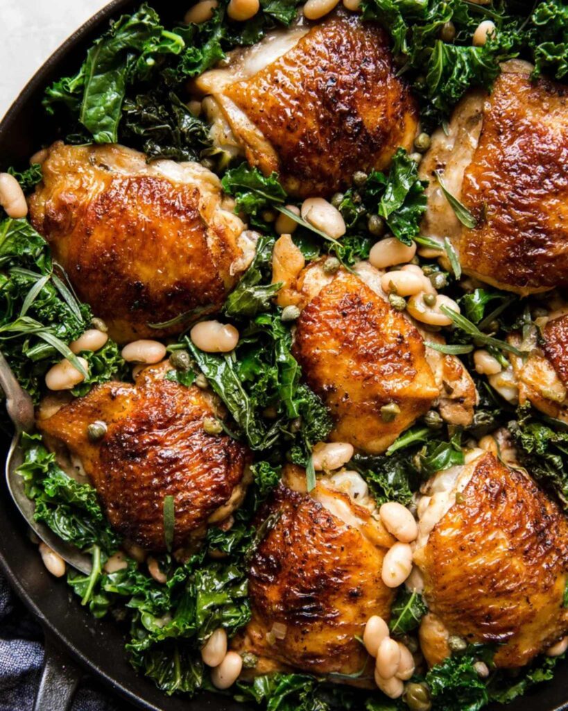 Braised Chicken with White Beans
