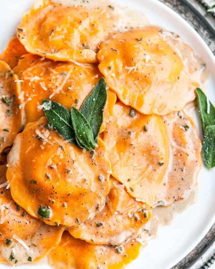 Butternut Squash Ravioli with Brown Butter Sage Sauce