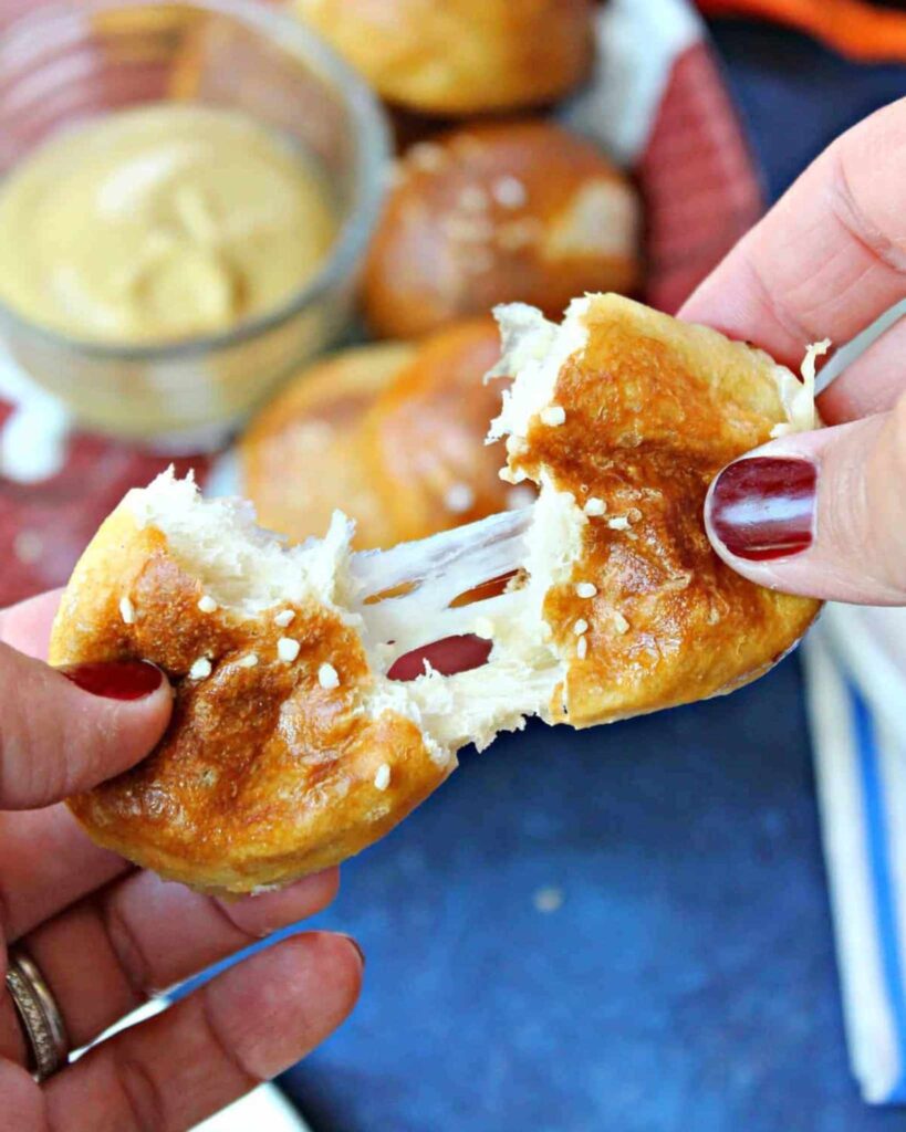 Cheddar Stuffed Pretzel Bites
