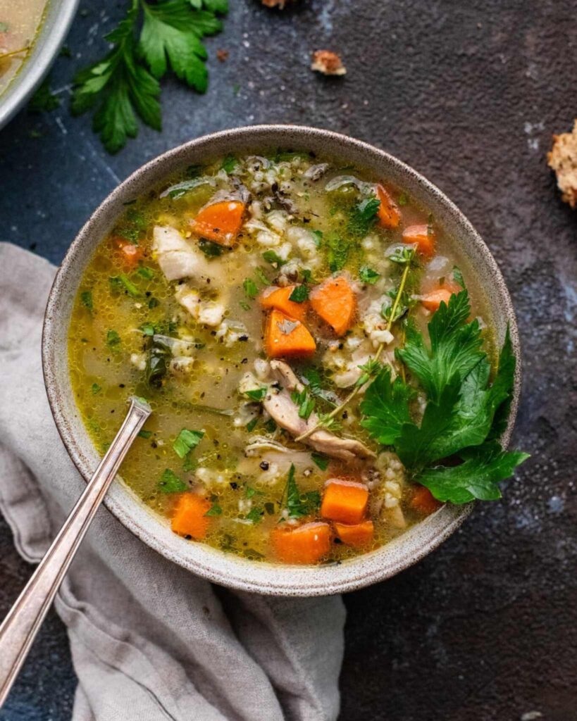 Chicken and Wild Rice Soup With Fresh Herbs