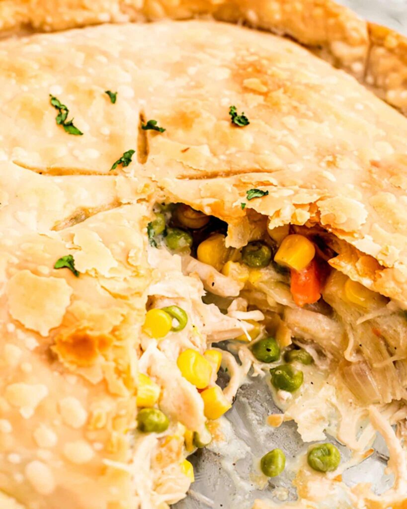 Classic Chicken Pot Pie With Flaky Herb Crust