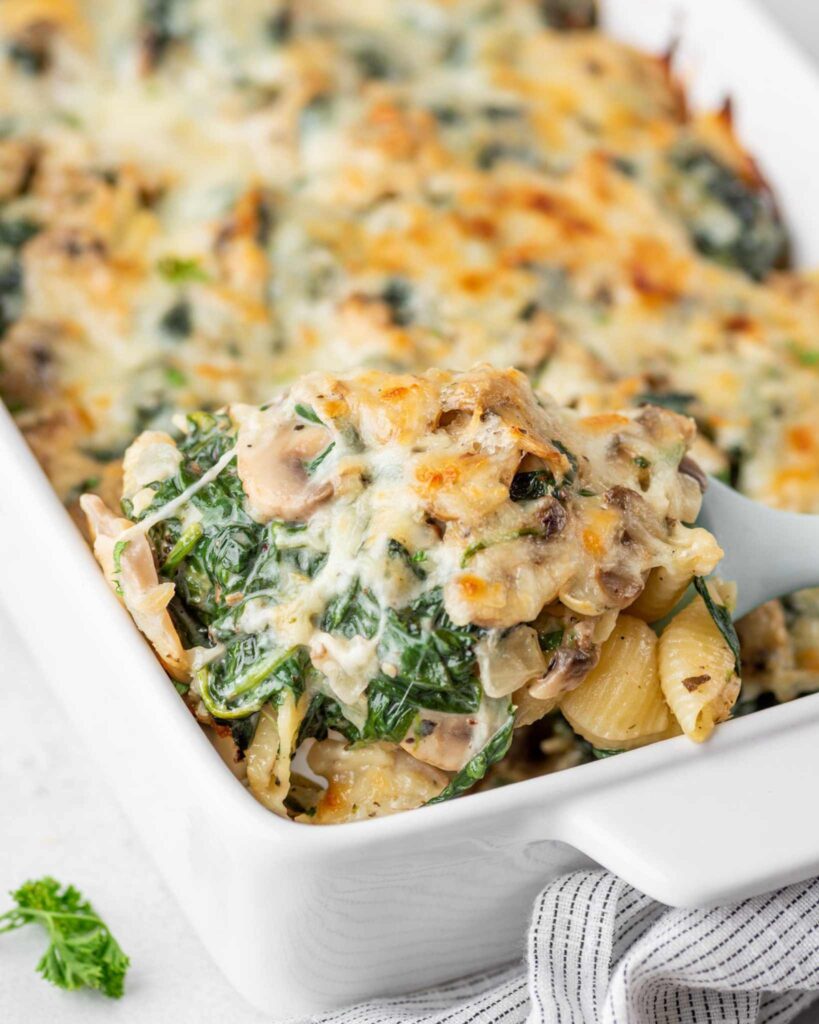 Creamy Spinach and Mushroom Bake