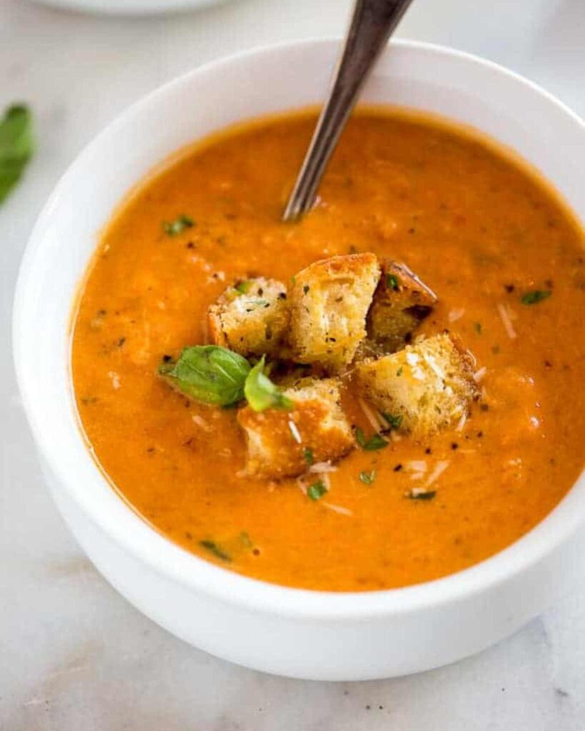 Creamy tomato basil soup