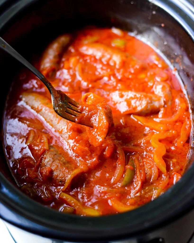 Crockpot Sausage and Peppers